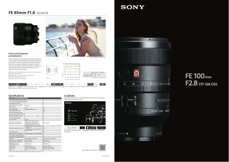 First page image of the manual for SEL85F18