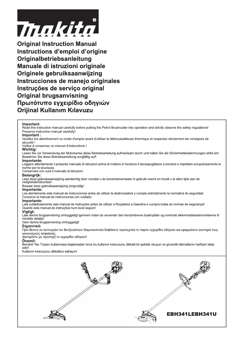 Page 1 of the manual User Manual Makita EBH341L
