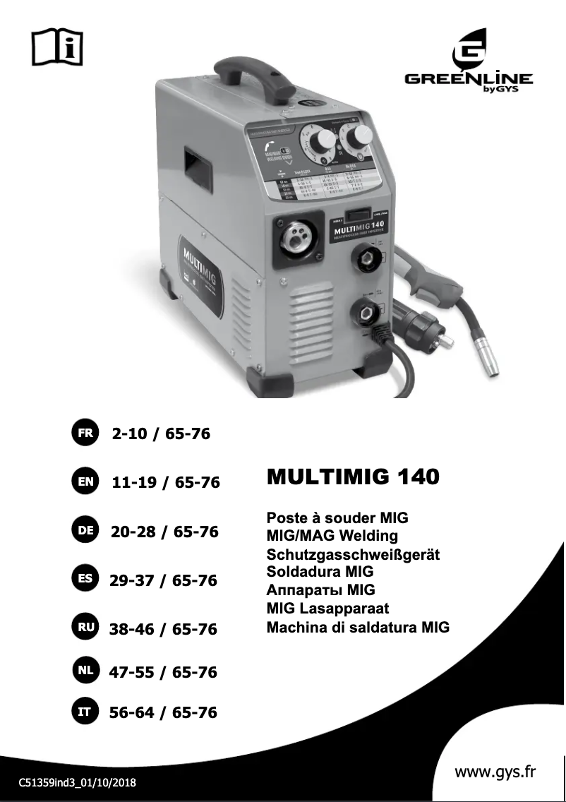 Image de la première page du manuel de l'appareil Multimig 140