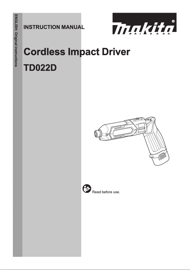 First page image of the manual for TD022DSE