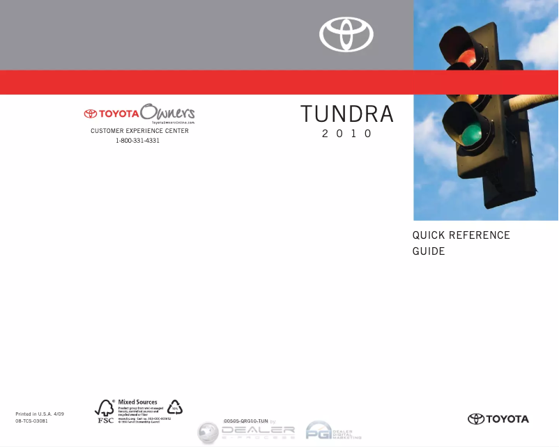 Page 1 of the manual User Manual Toyota Tundra (2010)