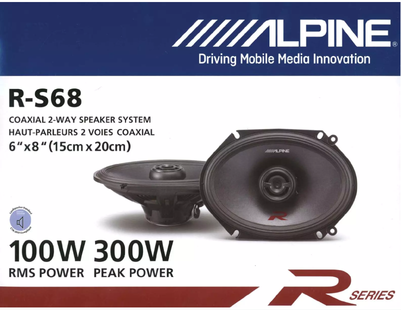 First page image of the manual for R-S68