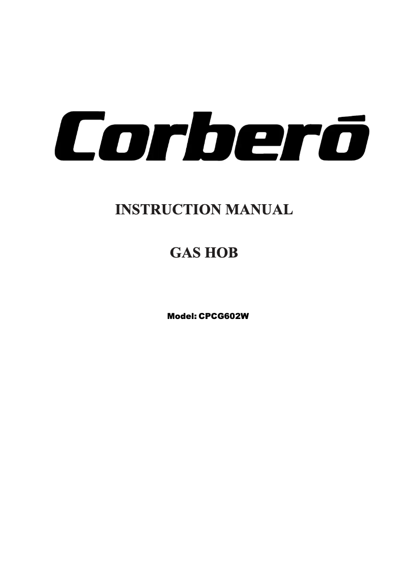 Page 1 of the manual User Manual Corbero CPCG 602 W
