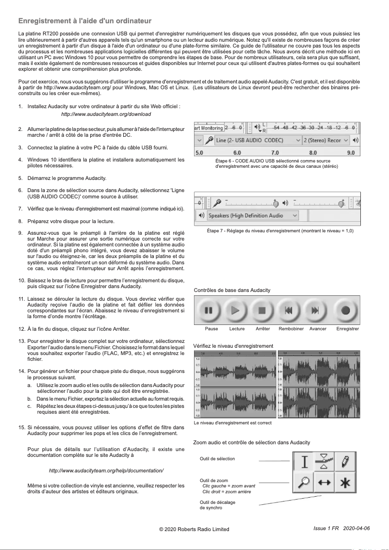 First page image of the manual for RT200