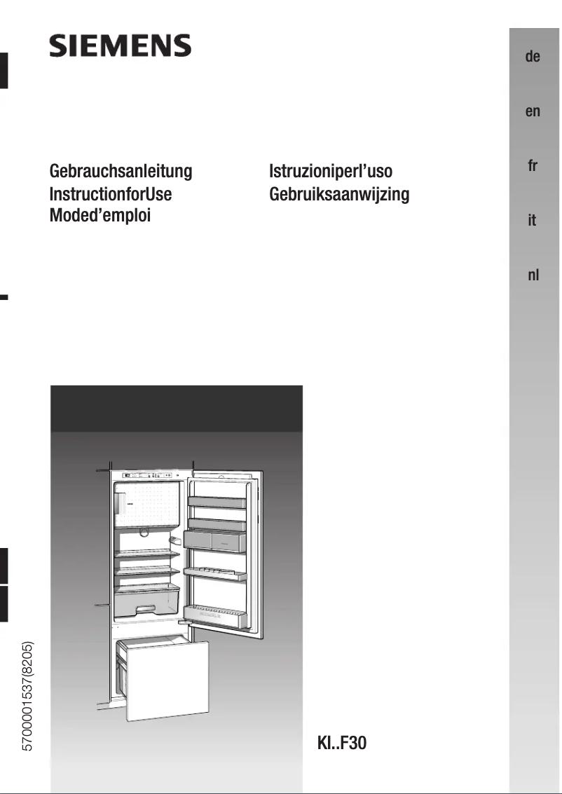 Page 1 of the manual User Manual Siemens KI30F440
