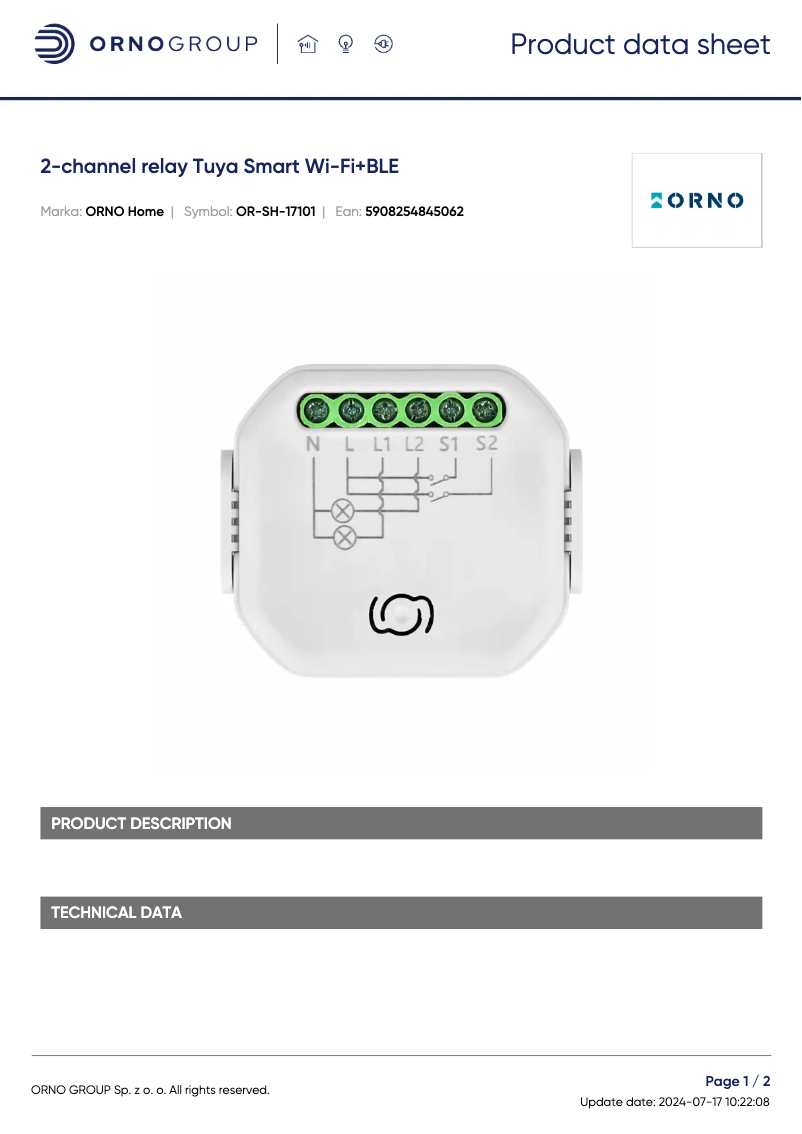 Image de la première page du manuel de l'appareil OR-SH-17101