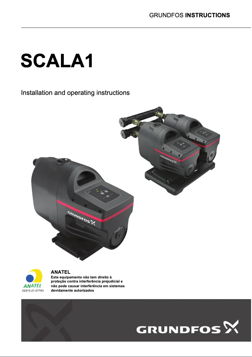 Page 1 of the manual Installation Guide Grundfos SCALA1