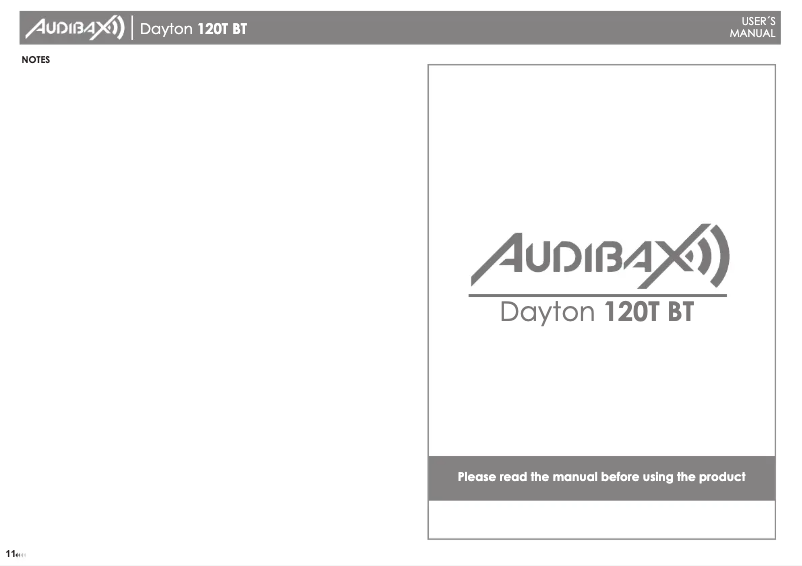 First page image of the manual for Dayton 120T BT