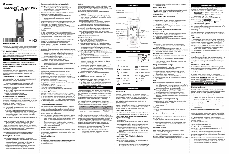 First page image of the manual for Talkabout T400