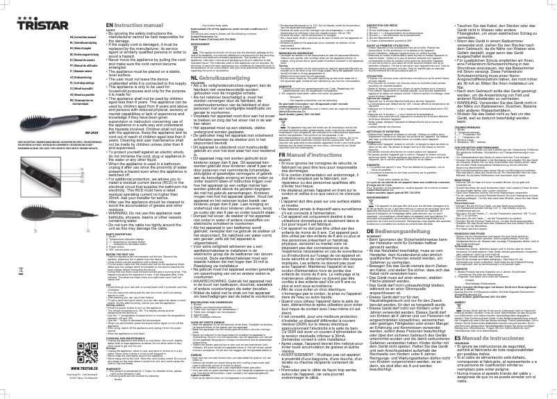 Page 1 of the manual User Manual TriStar HD-2430