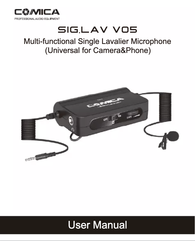 Page 1 of the manual User Manual Comica SIG.LAV V05UC