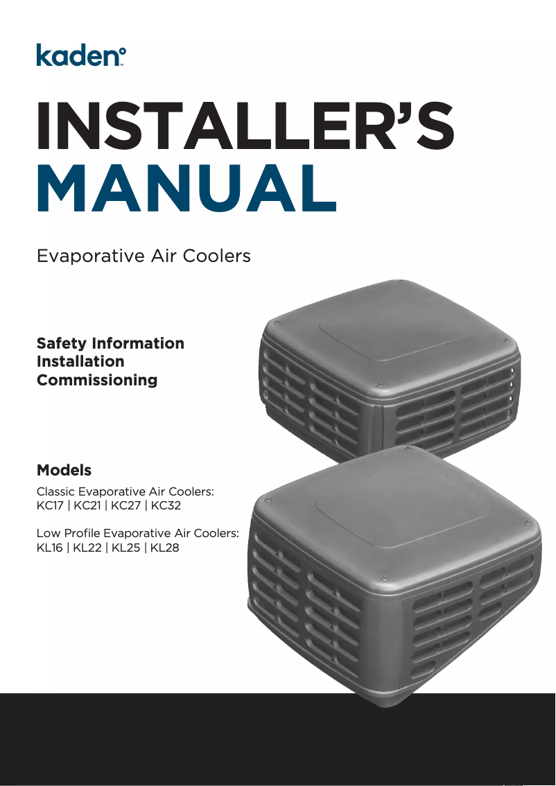 First page image of the manual for KC17