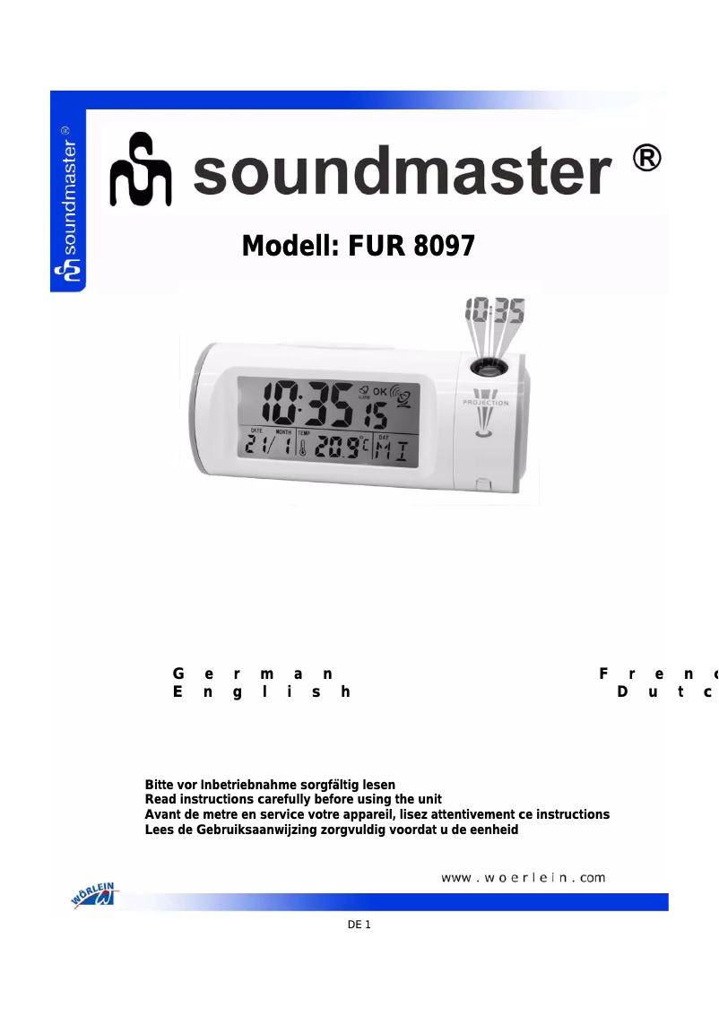 First page image of the manual for FUR 8097