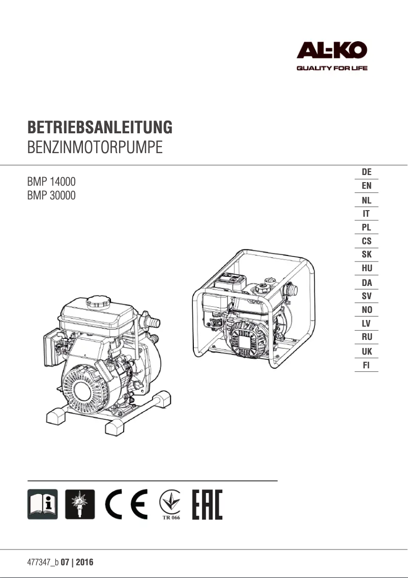 First page image of the manual for BMP 30000