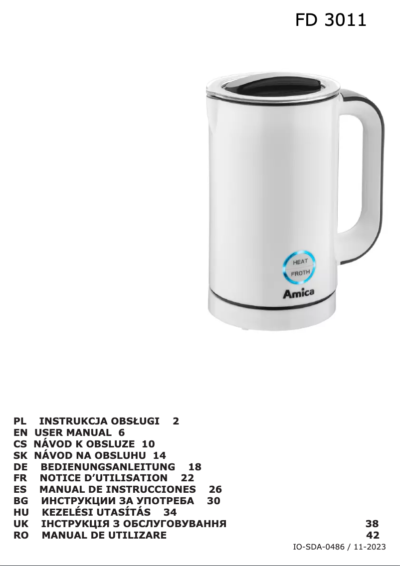 Page 1 of the manual User Manual Amica FD 3011