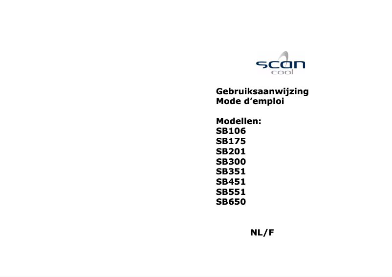 Page 1 of the manual User Manual Scancool SB650