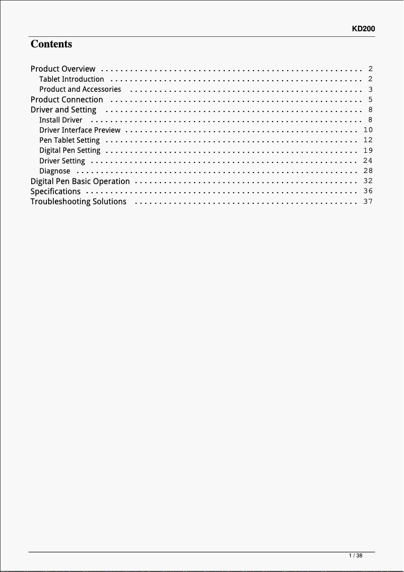 Page 1 of the manual User Manual Huion Inspiroy Keydial