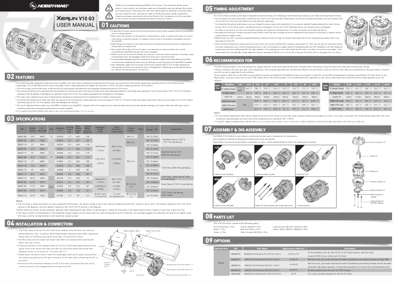 Page 1 of the manual User Manual Hobbywing Xerun V10 G3