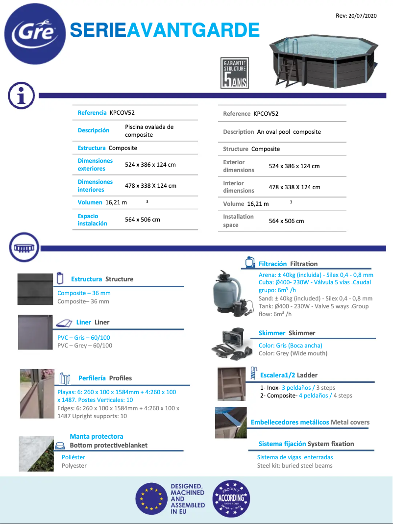 First page image of the manual for KPCOV52
