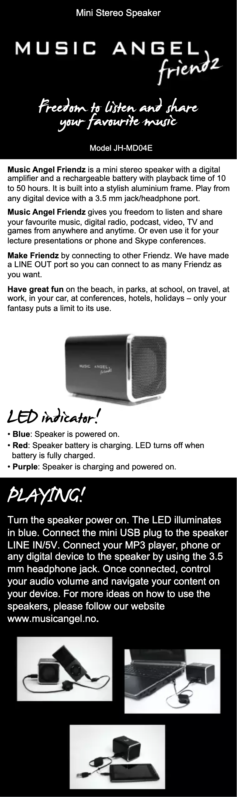 First page image of the manual for Friendz FT104609