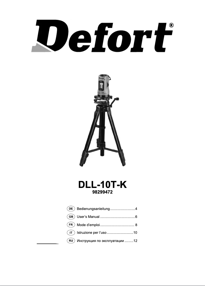 Page 1 of the manual User Manual Defort DLL-15T-K