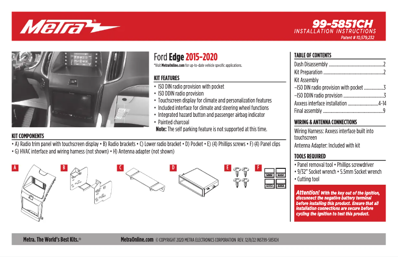 Page 1 of the manual User Manual AXESS 99-5851CH