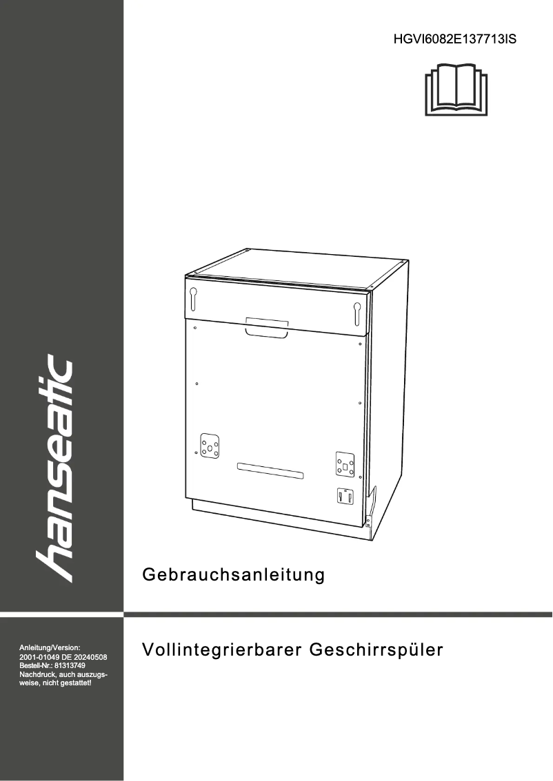 First page image of the manual for HGVI6082E137713IS