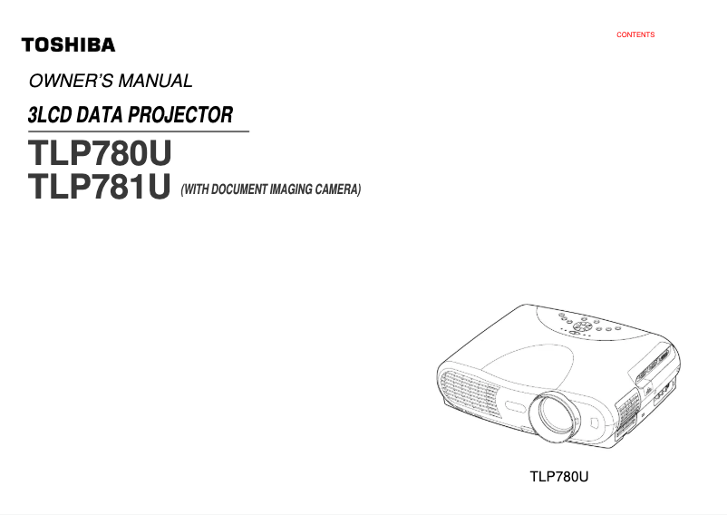 First page image of the manual for TLP-781U