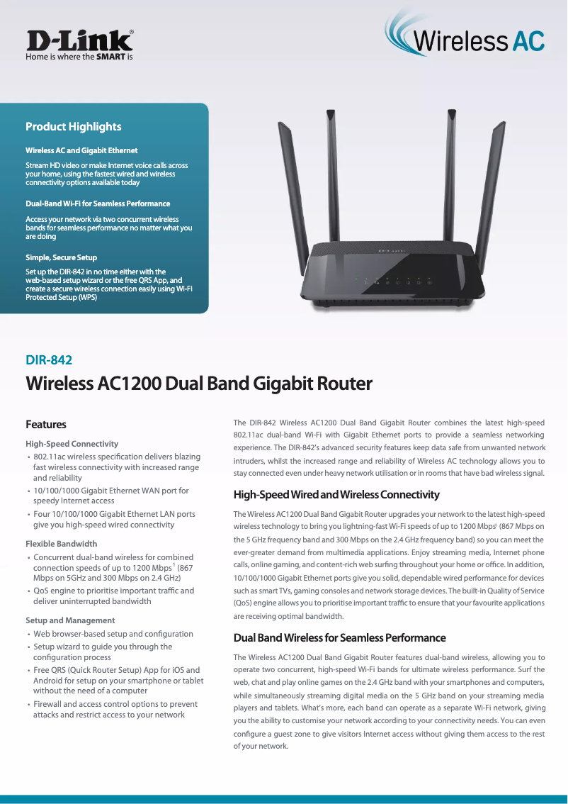 First page image of the manual for DIR-842