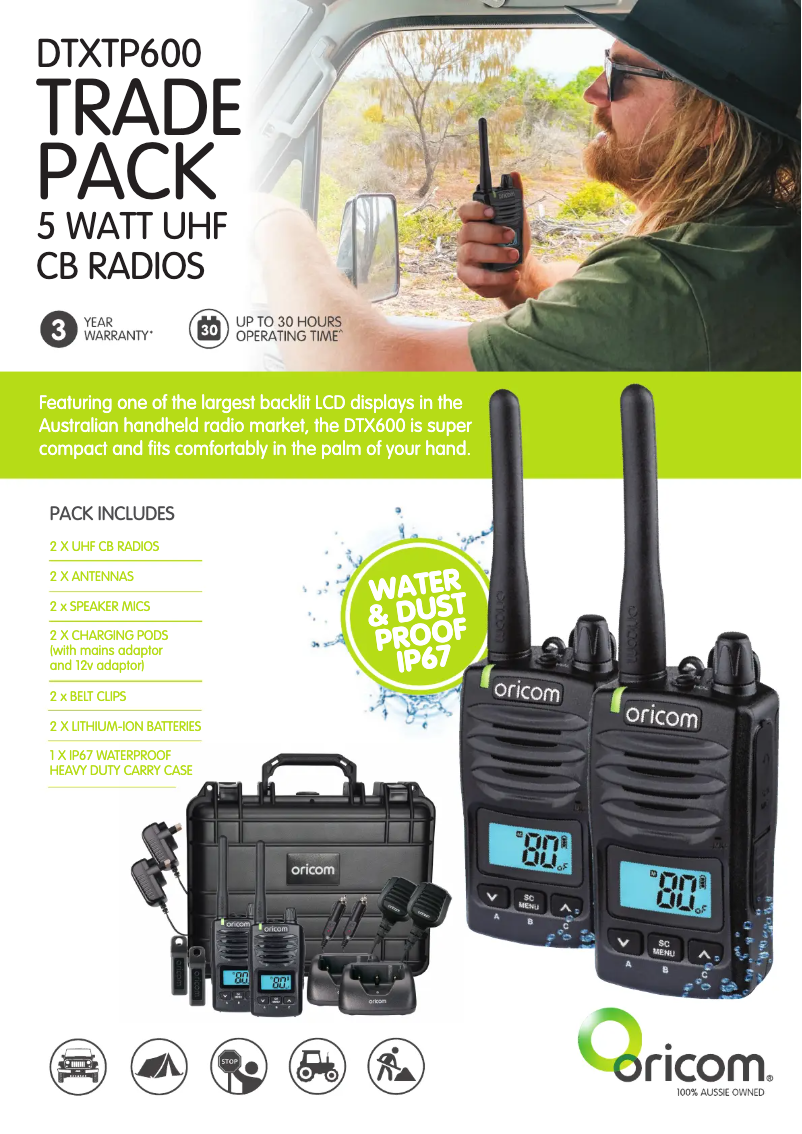 Page 1 de la notice Fiche technique Oricom DTXTP600