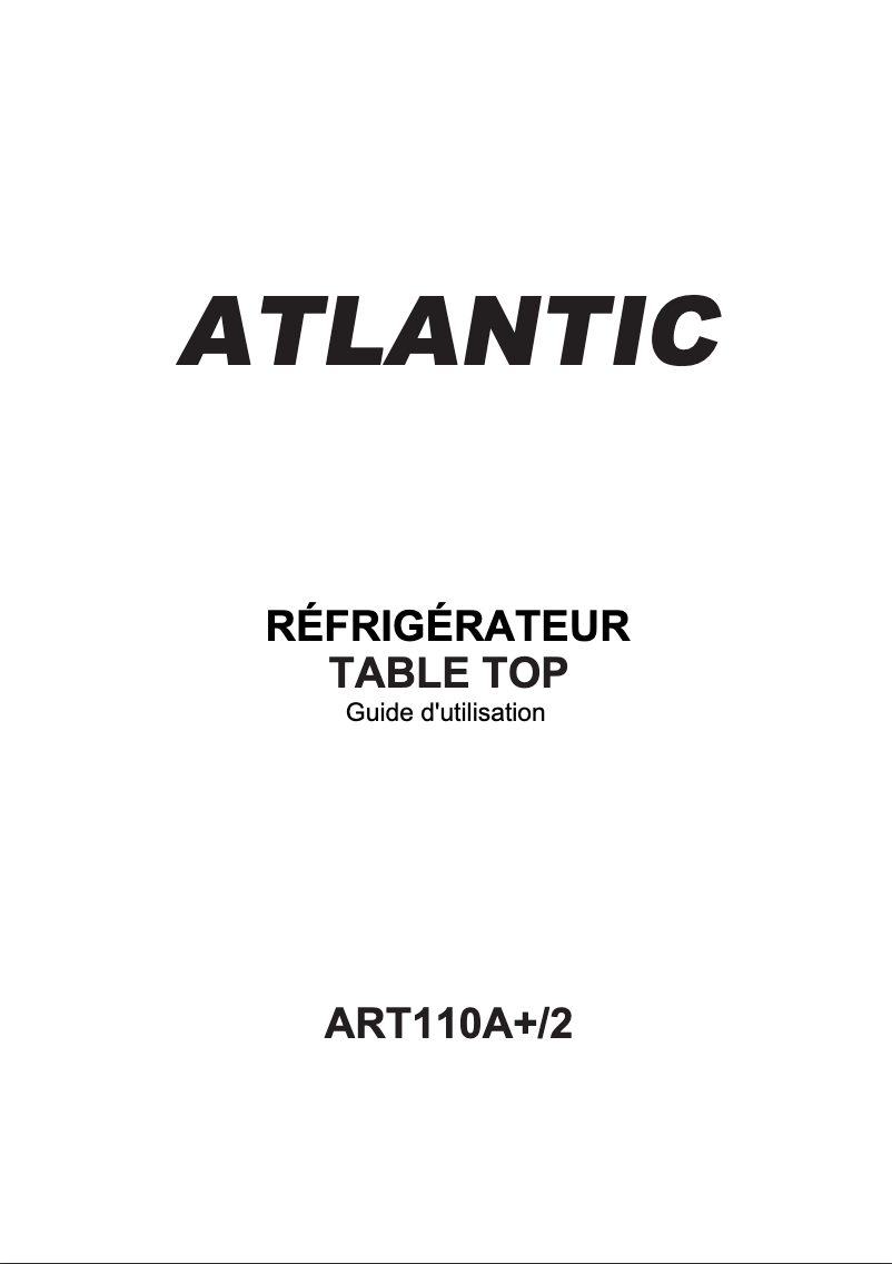 First page image of the manual for ART110A+