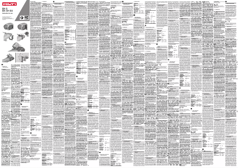 First page image of the manual for BX‑SH B3