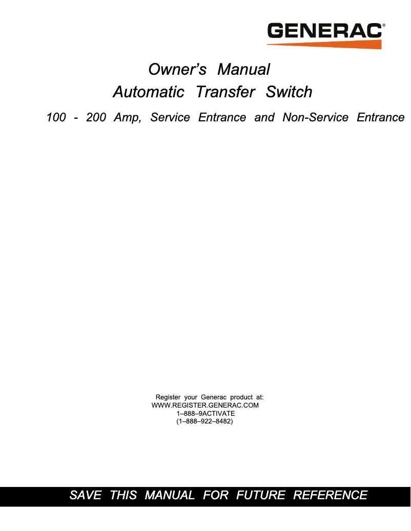 First page image of the manual for RXSW100A3SPD