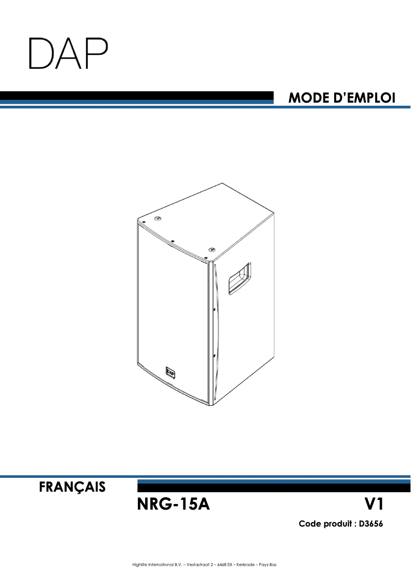 Image de la première page du manuel de l'appareil NRG-15A