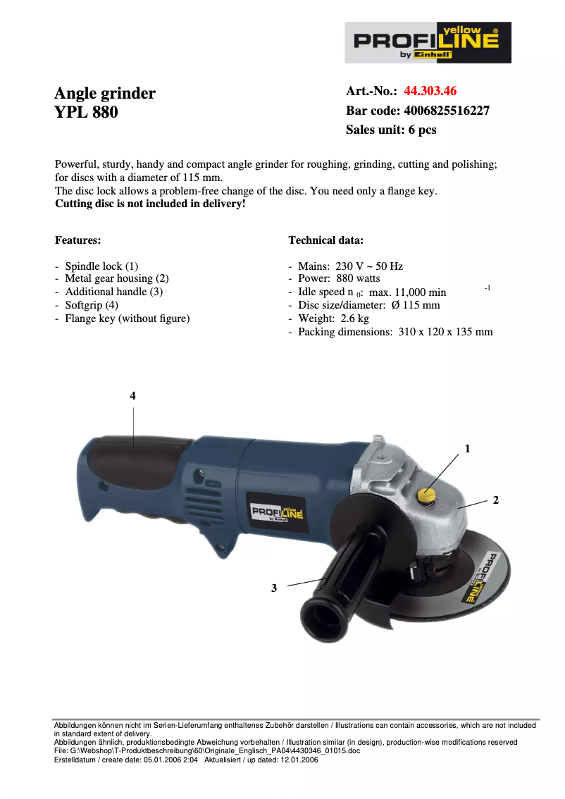 First page image of the manual for YPL 880