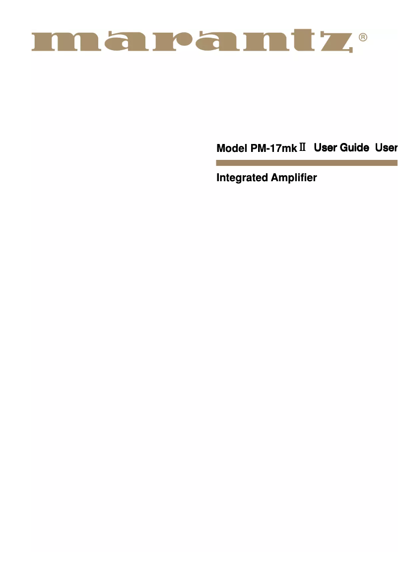 First page image of the manual for PM-17mk2