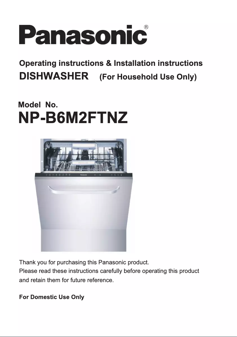 Page 1 of the manual User Manual Panasonic NP-B6M2FTNZ