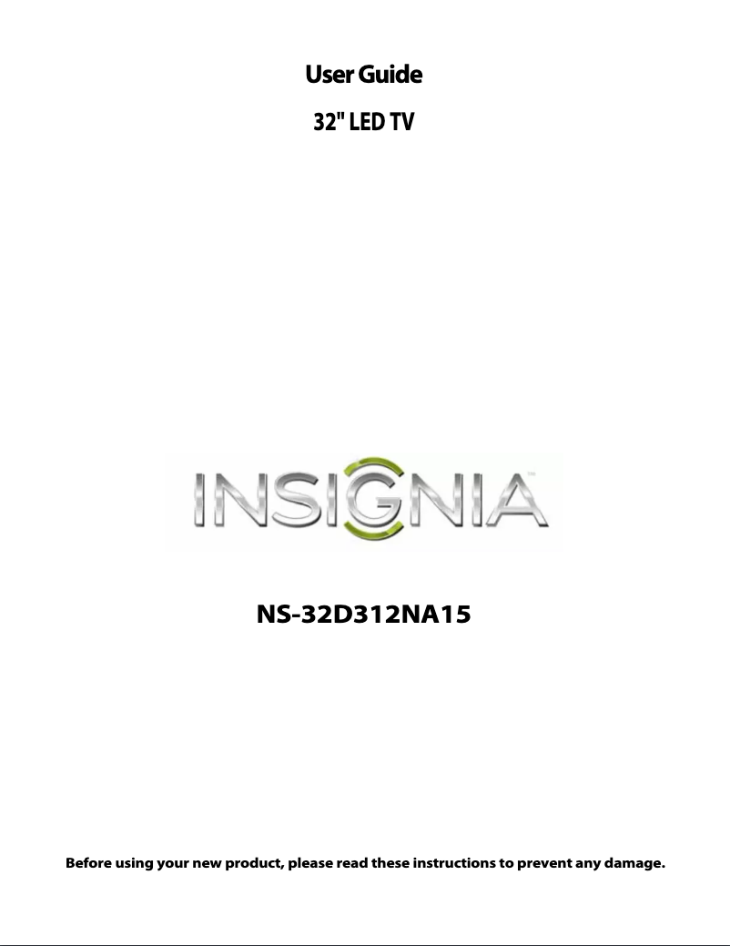 Page 1 of the manual User Manual Insignia NS-32D312NA15