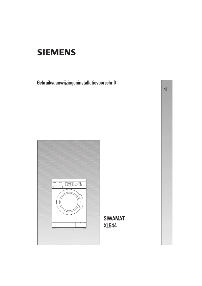 First page image of the manual for Siwamat XL 544