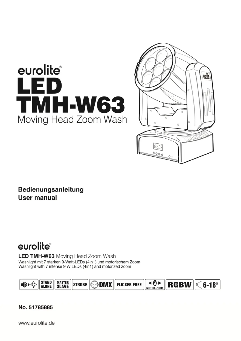 First page image of the manual for LED TMH-W63