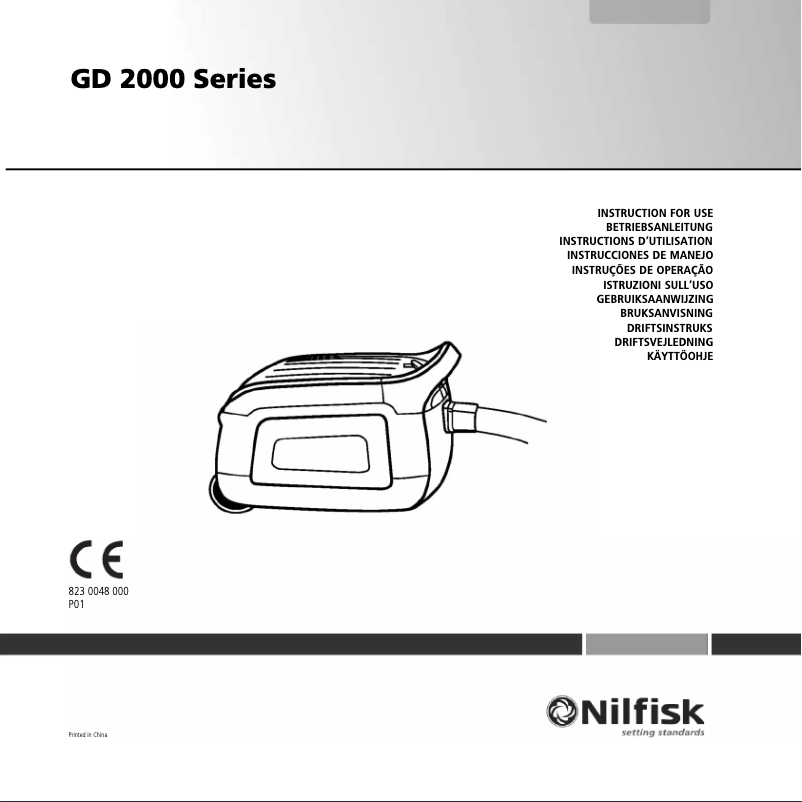 Page 1 of the manual User Manual Nilfisk GD 2000