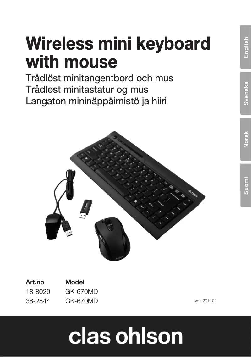 Page 1 of the manual User Manual A4Tech GK-670MD