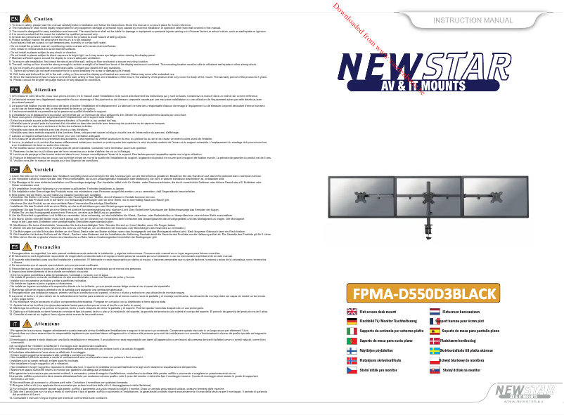 Page 1 of the manual User Manual Newstar FPMA-D550D