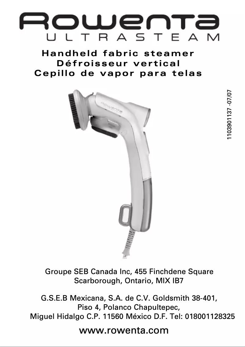 Image de la première page du manuel de l'appareil Ultra Steam DR5020