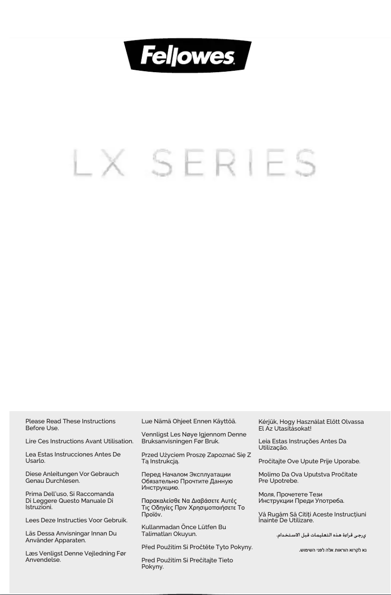 First page image of the manual for Powershred LX211