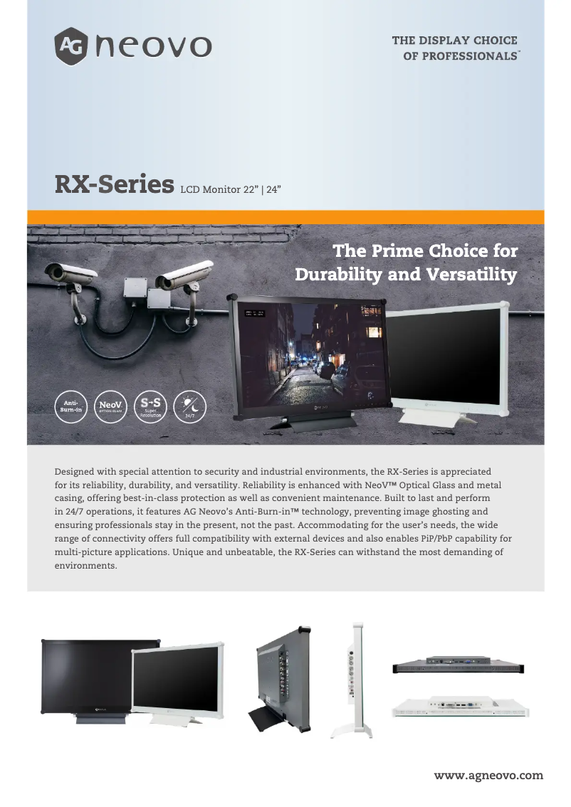 Page 1 of the manual Technical Sheet AG Neovo RX-24G