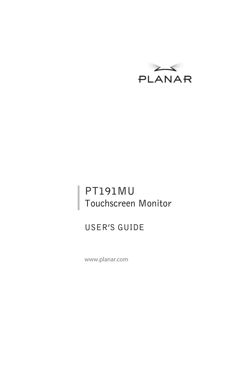 First page image of the manual for PT191MU