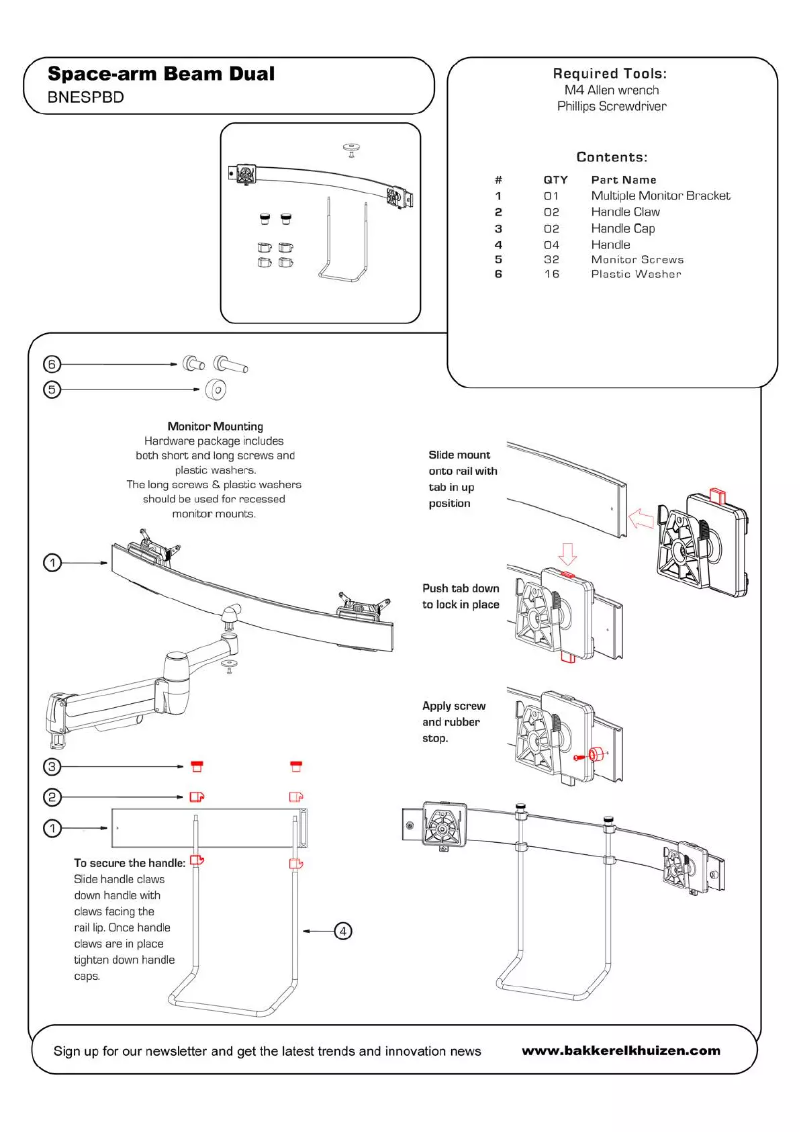 Page 1 of the manual User Manual BakkerElkhuizen Space-arm Beam