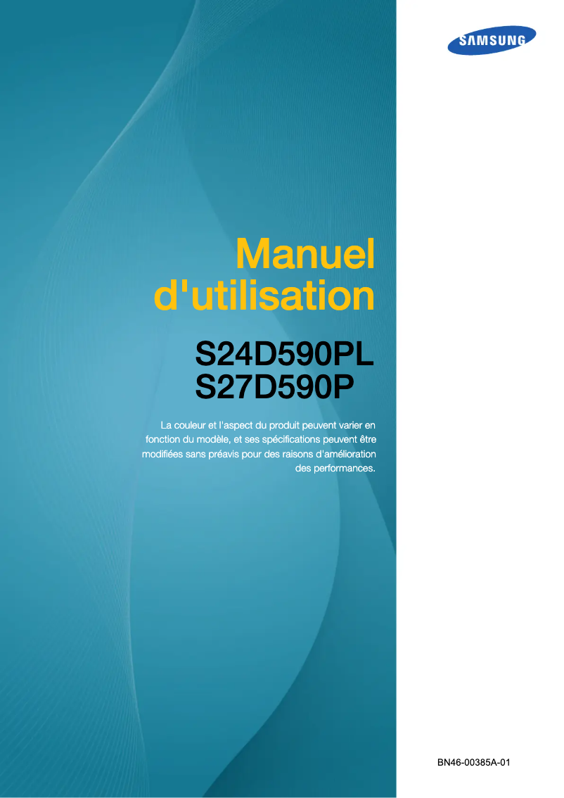 First page image of the manual for SyncMaster S27D590P