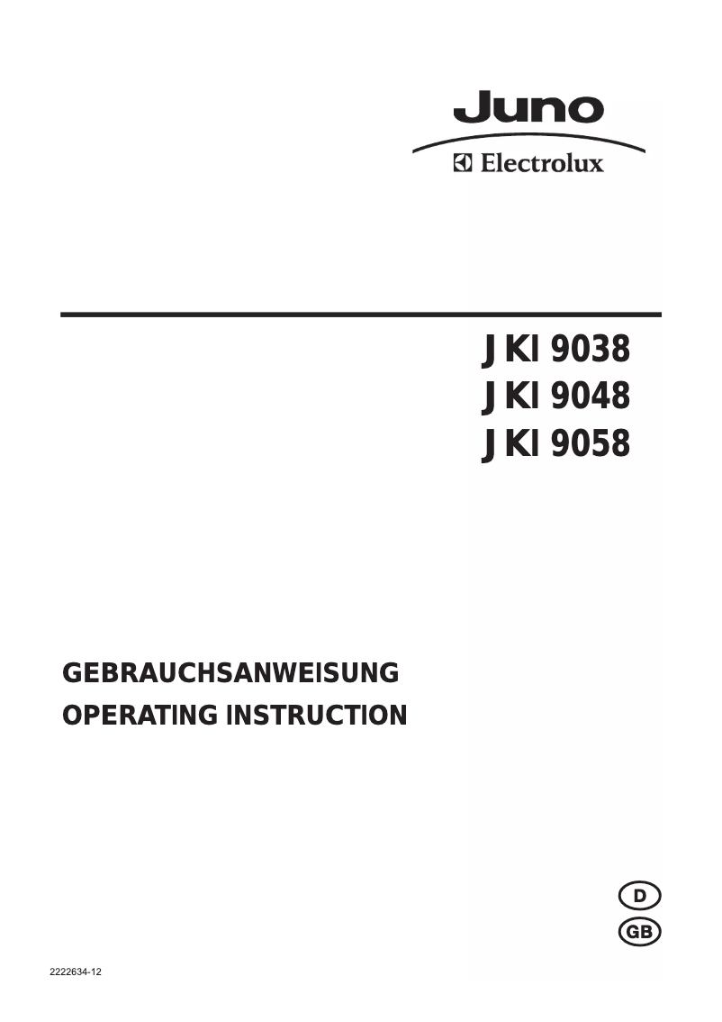 Page 1 of the manual User Manual Juno Electrolux JKI9048